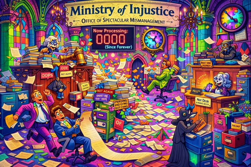 injustice slapstick and colourful