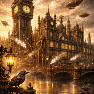 steampunk vision of the houses of parliament